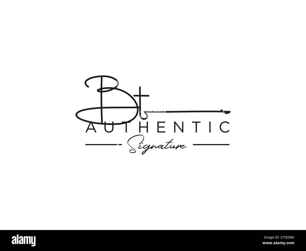 Vektor der BT-Signatur-Logo-Vorlage. Stock Vektor