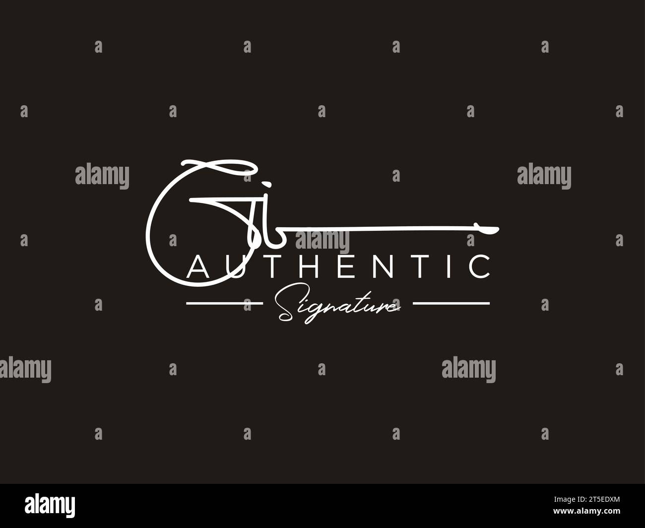 Vorlagenvektor für GI-Signatur-Logo. Stock Vektor