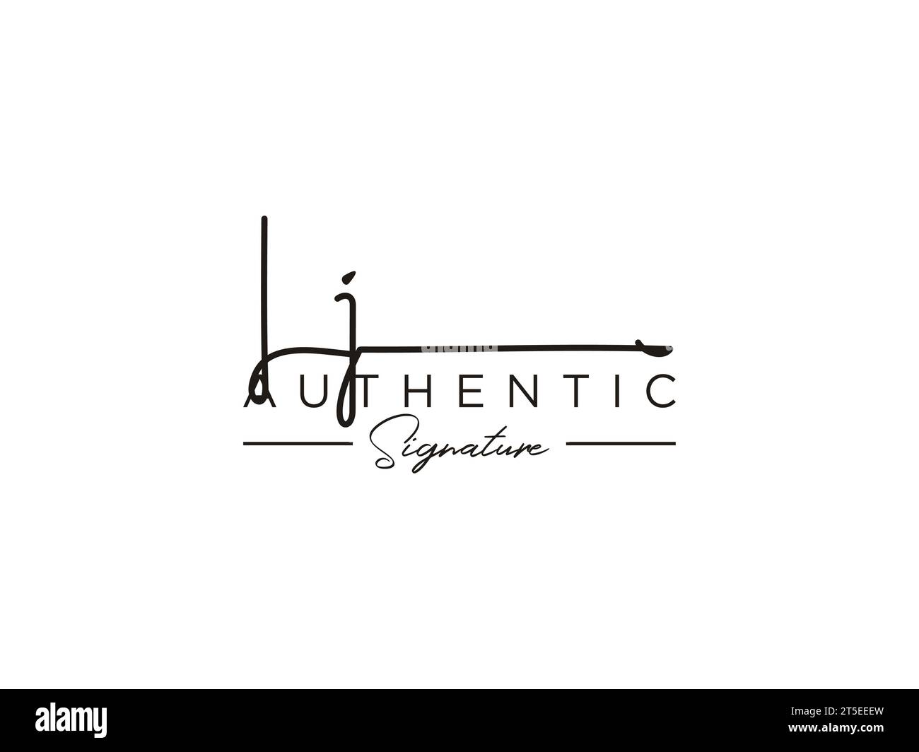 Vektor für die LJ-Signature-Logo-Vorlage. Stock Vektor