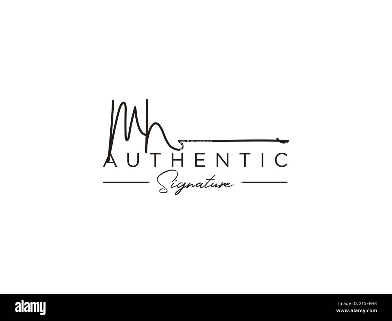 Vorlagenvektor für MH-Signatur-Logo. Stock Vektor