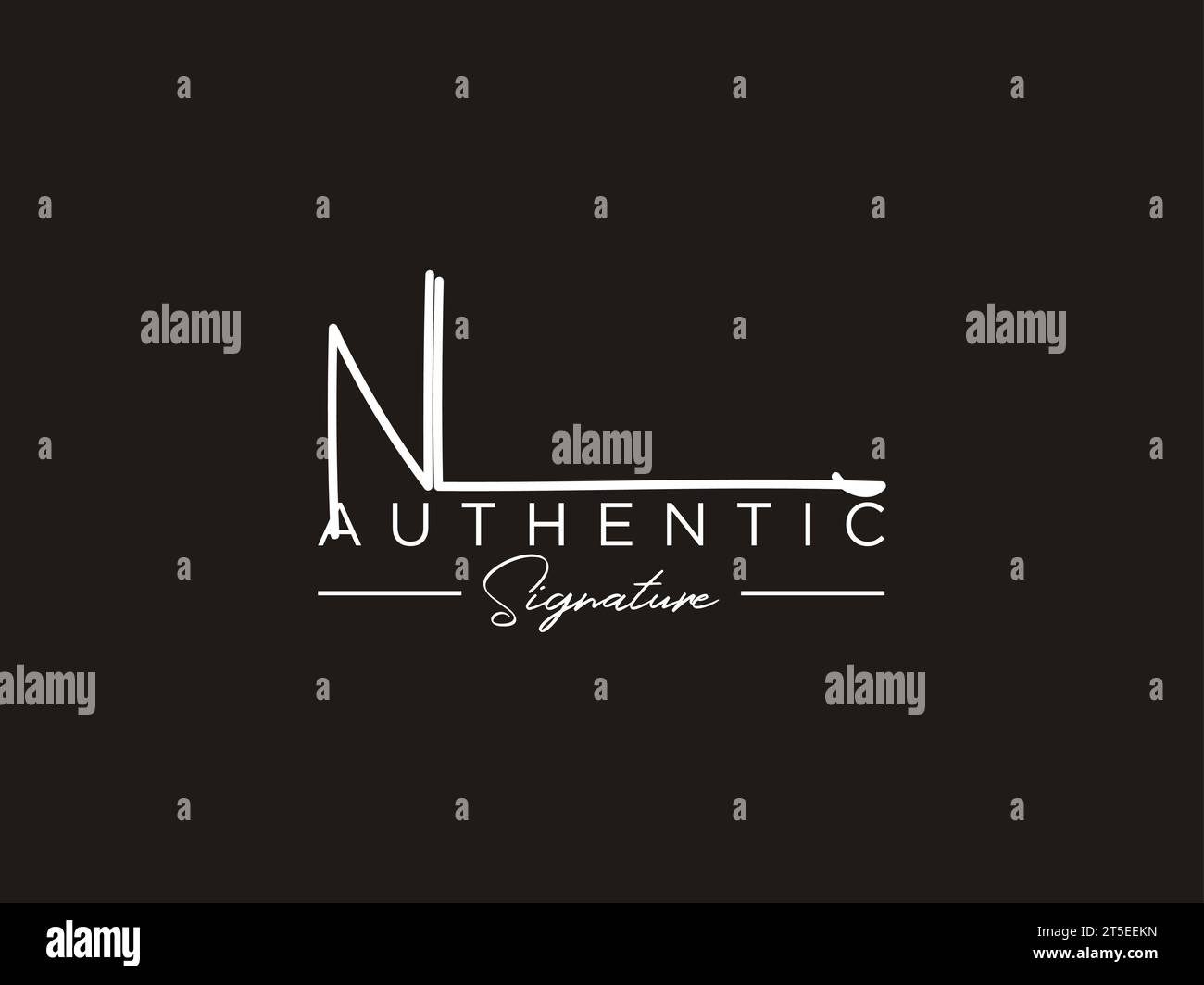 NL Signature Logo Template Vector. Stock Vektor