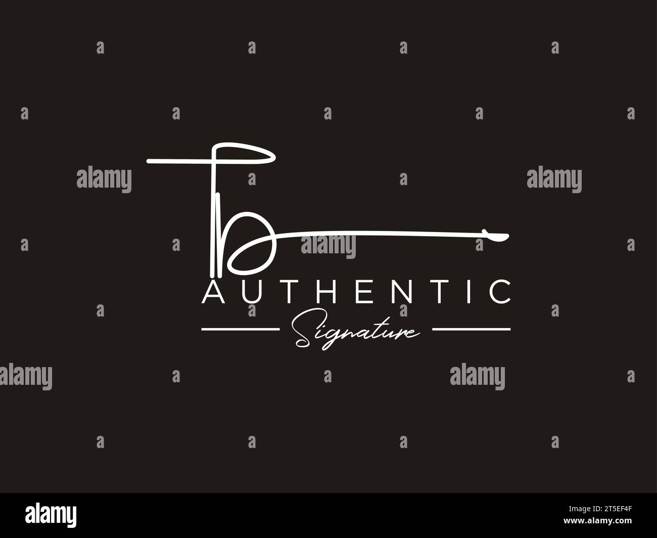 TB Signature Logo Template Vector (Vorlagenvektor für TB-Signatur- Stock Vektor