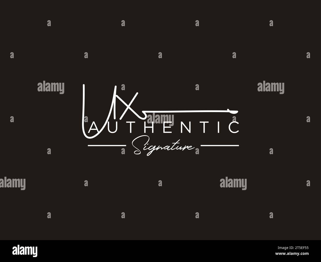 UX Signature Logo-Vorlagenvektor. Stock Vektor