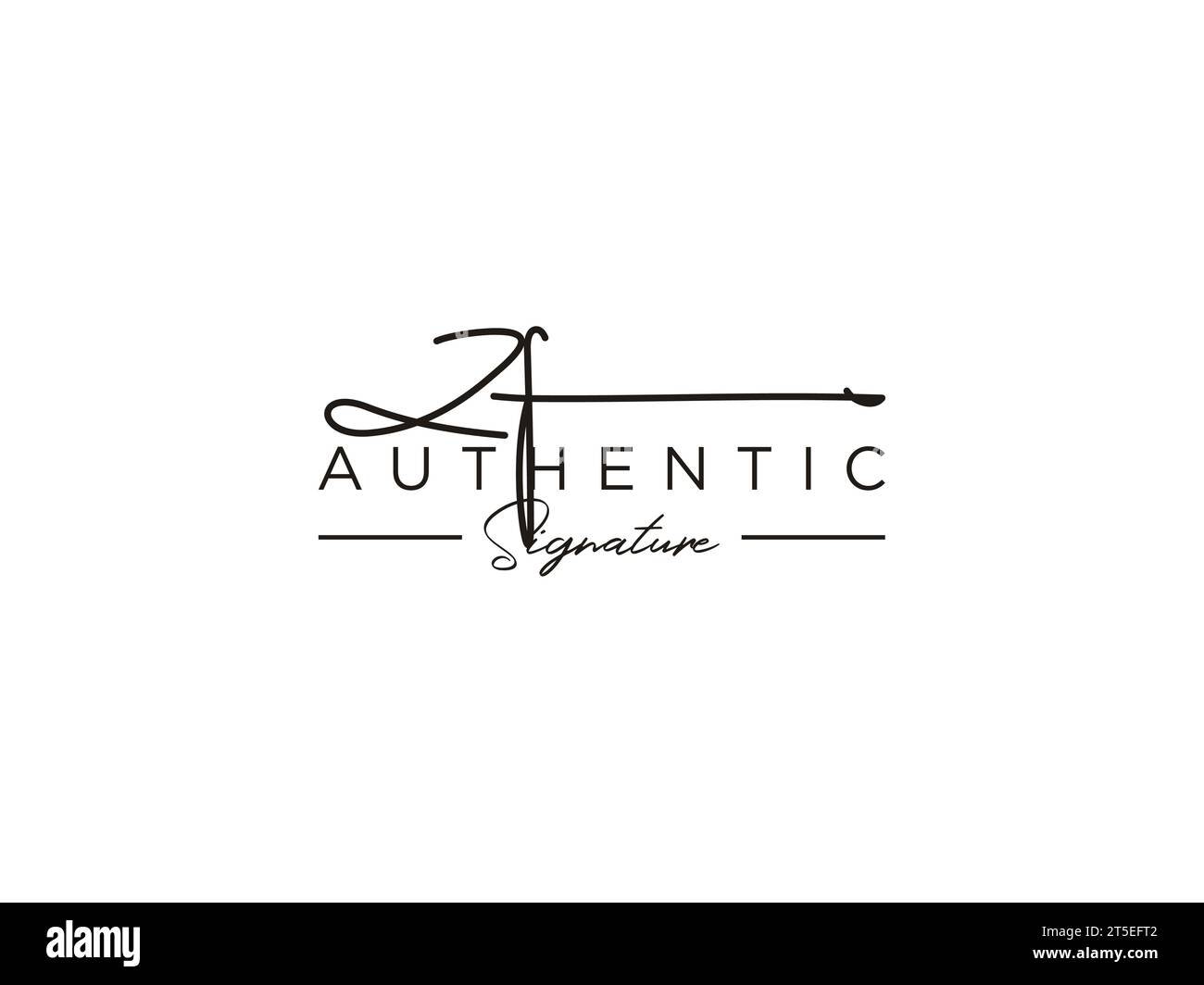 Vektor für die Vorlage für das ZF-Signaturlogo. Stock Vektor