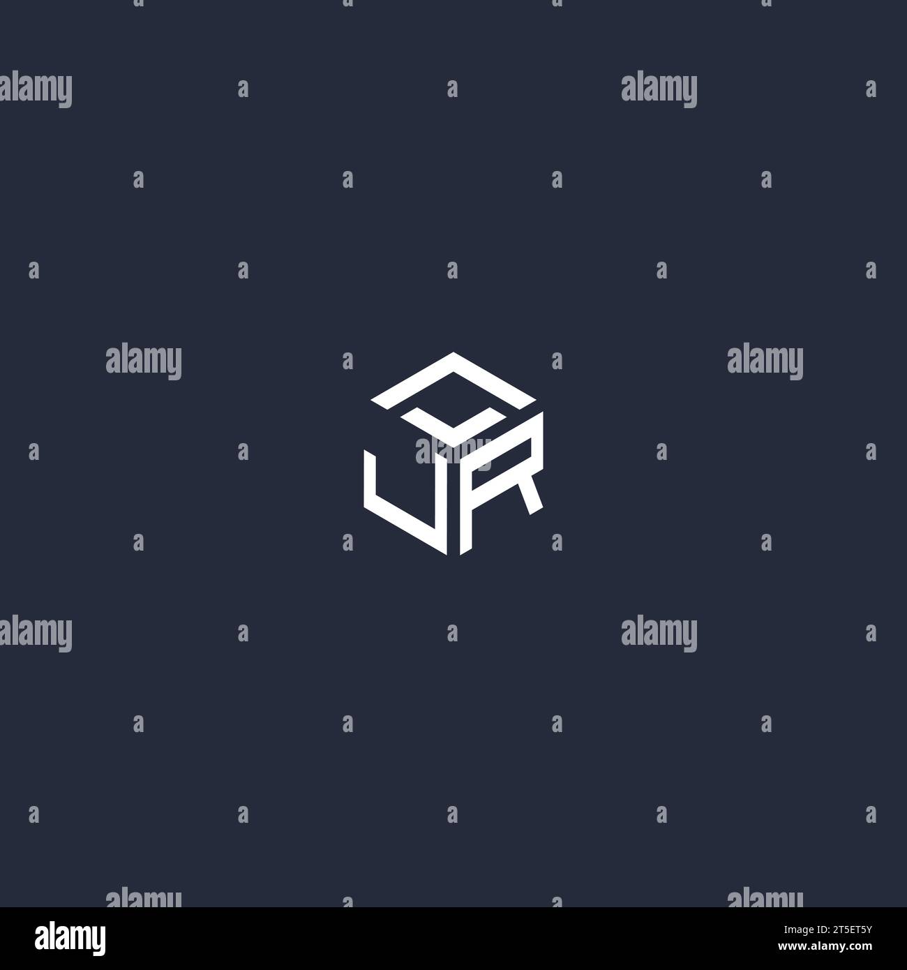 JR Initial HEXAGON-Logo-Inspiration Stock Vektor