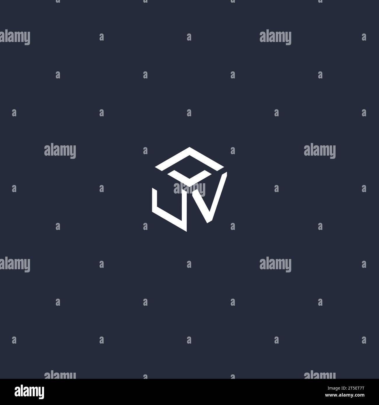 JV-Inspiration für das ursprüngliche sechseckige Logo Stock Vektor
