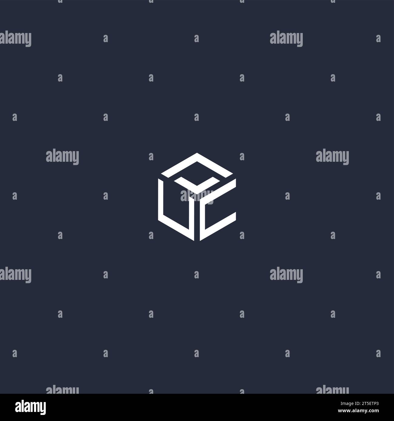 Inspiration für das ursprüngliche sechseckige Logo von UC Stock Vektor