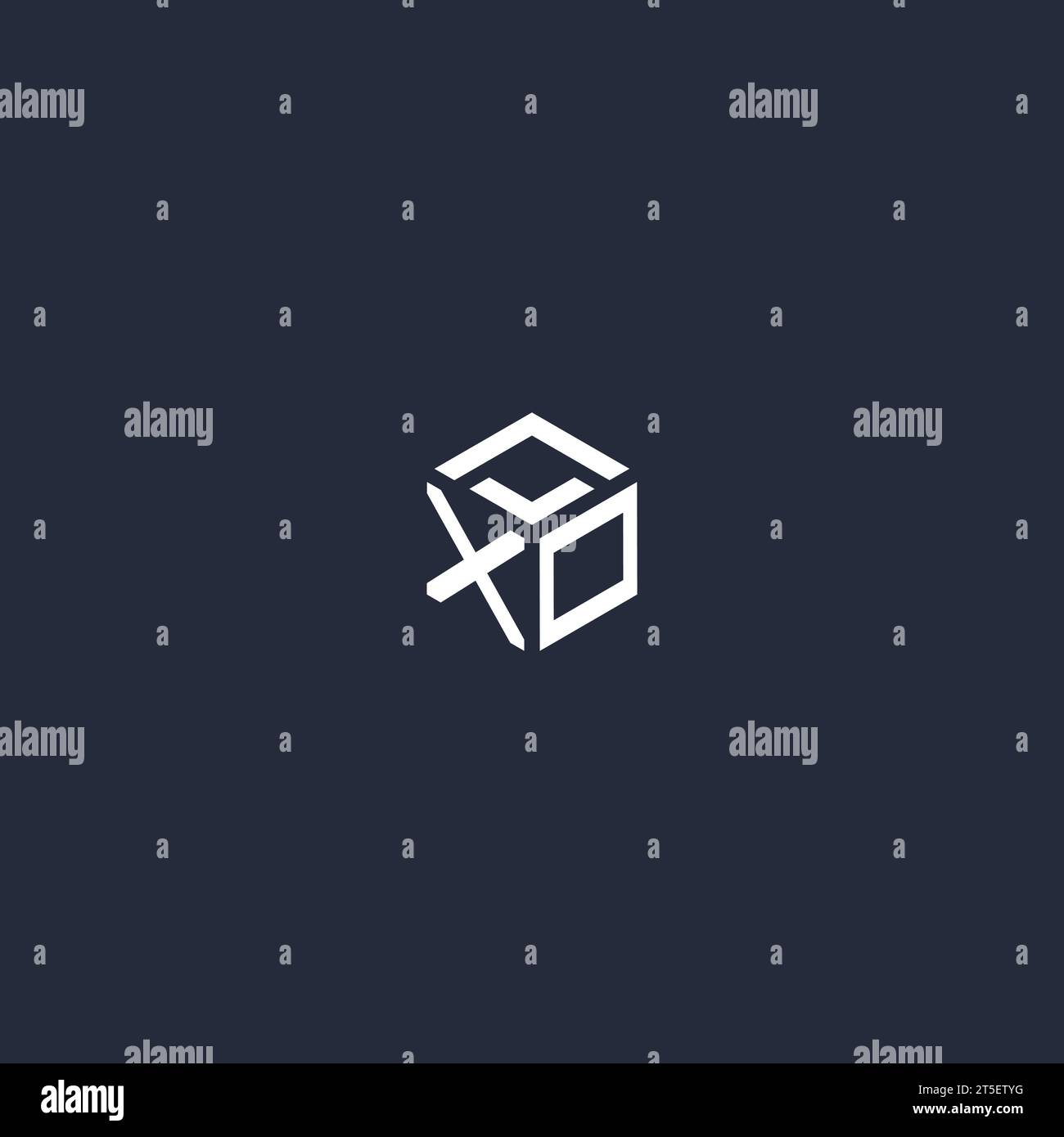 Inspiration für das ursprüngliche sechseckige Logo von XO Stock Vektor