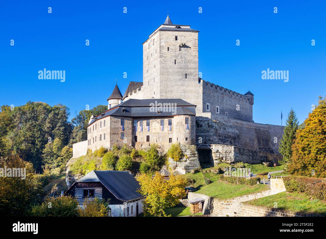 Gotický Hrad Kost u Sobotky, Cesky Raj, Ceska Republika/gotischen Burg Kost in der Nähe der Stadt Sobotka, böhmische Paradiise, Tschechische Republik Stockfoto