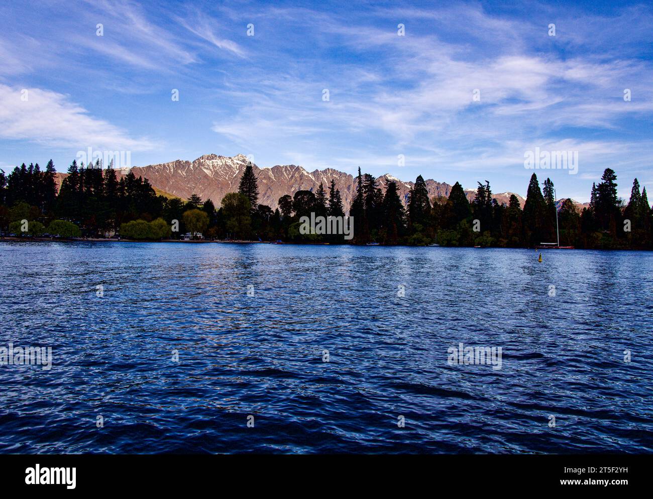 Blick auf den Lake Wakatipu vom Omer Park Queenstown Neuseeland Stockfoto