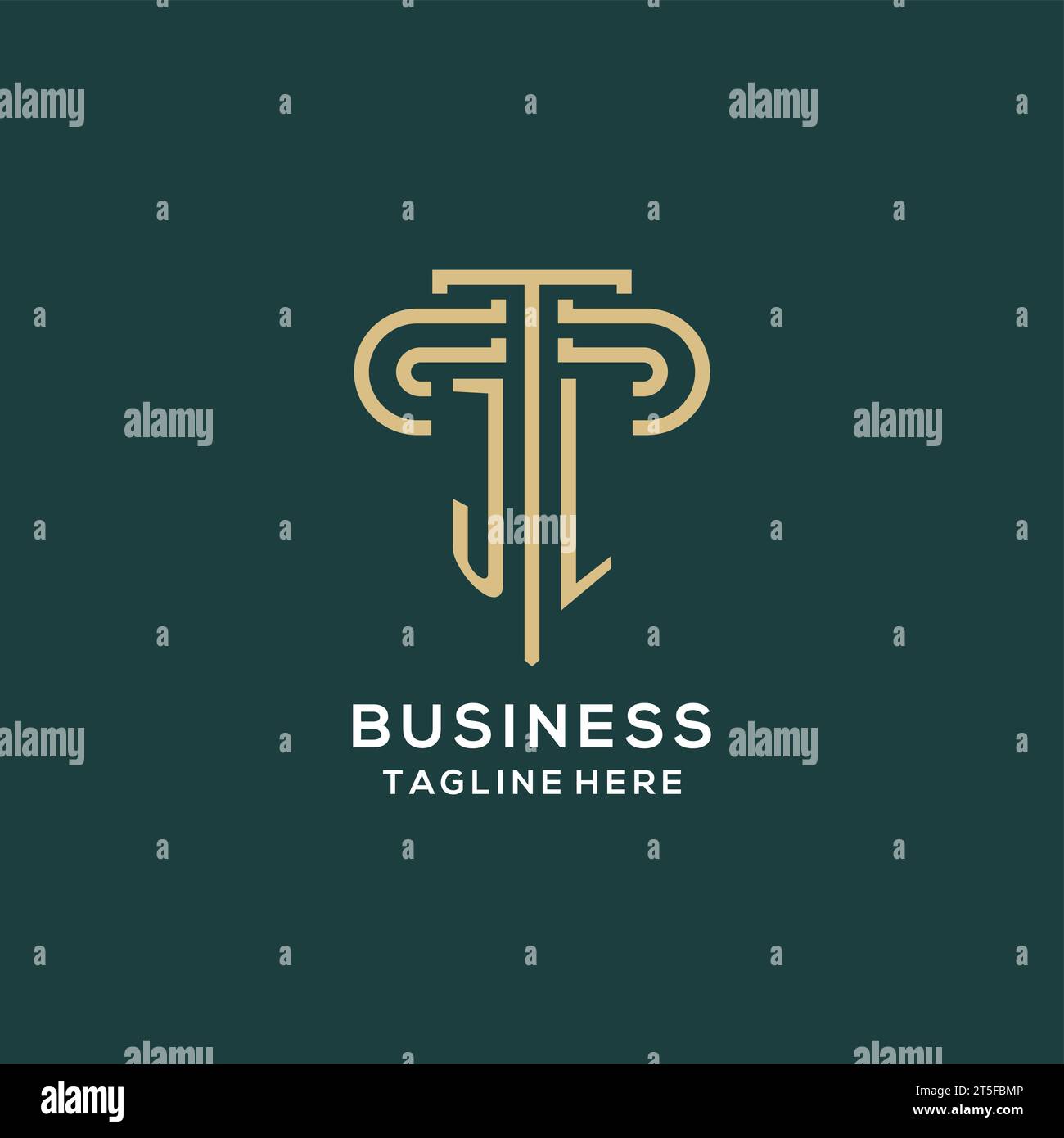 Ursprüngliches JL-Säulen-Logo, elegante und luxuriöse Logo-Vektorgrafik der Anwaltskanzlei Stock Vektor