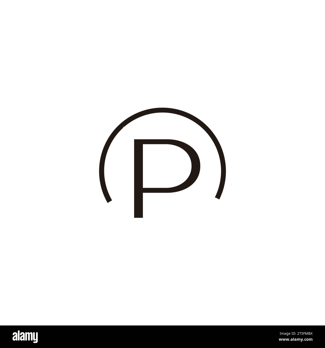 Einfacher Logo-Vektor mit Buchstabe p-Schutzschlaufe Stock Vektor