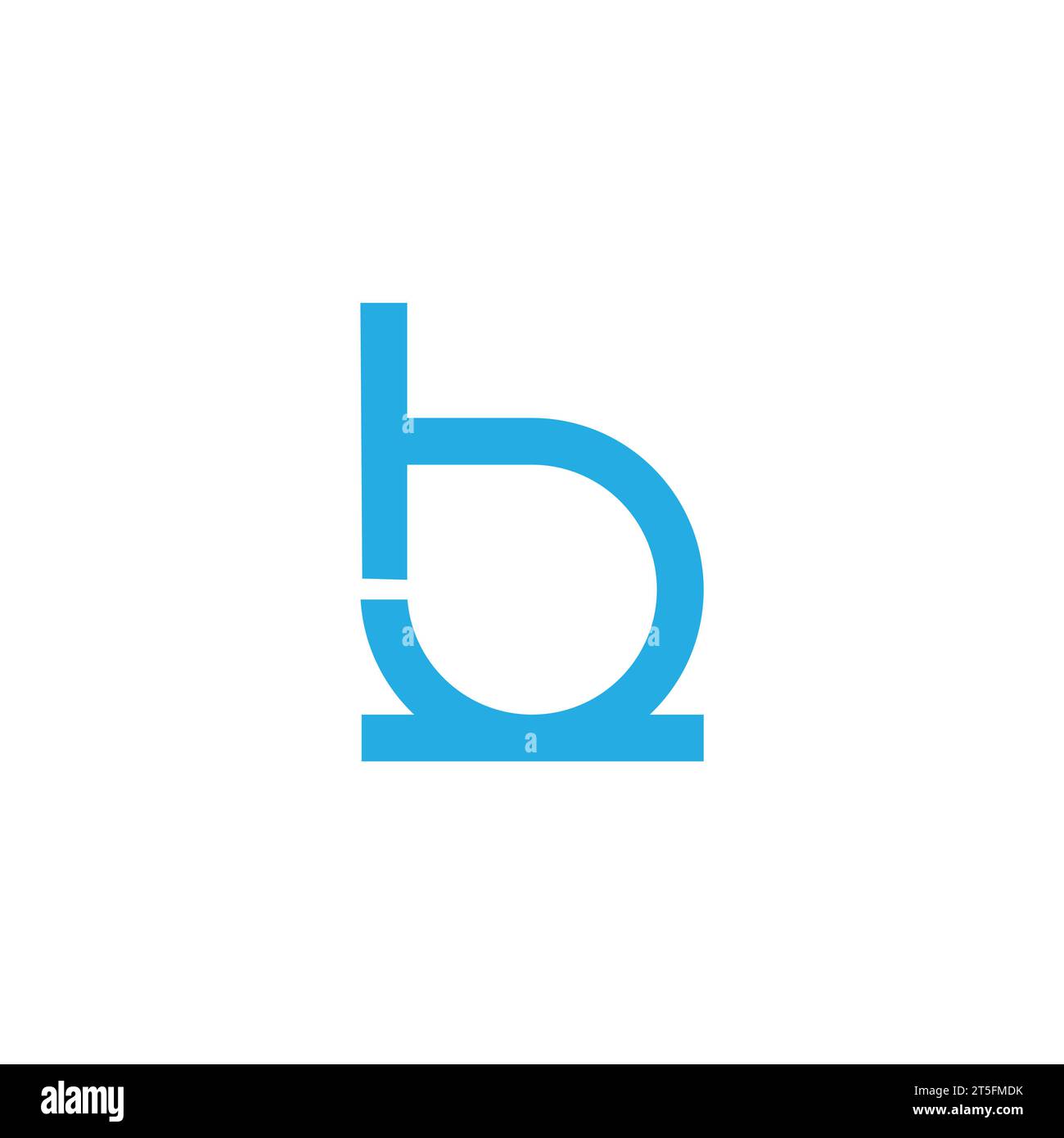 Buchstabe t b Tropfenwasser einfacher Logo-Vektor Stock Vektor