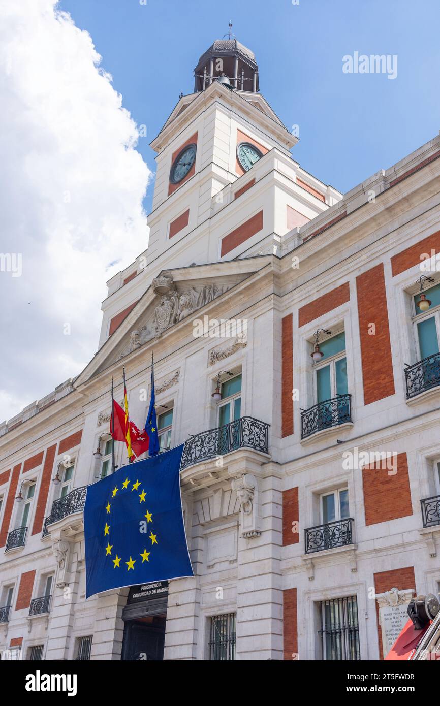 Real Casa de Correos (ehemaliges Postamt), Puerta del Sol, Centro, Madrid, Königreich Spanien Stockfoto