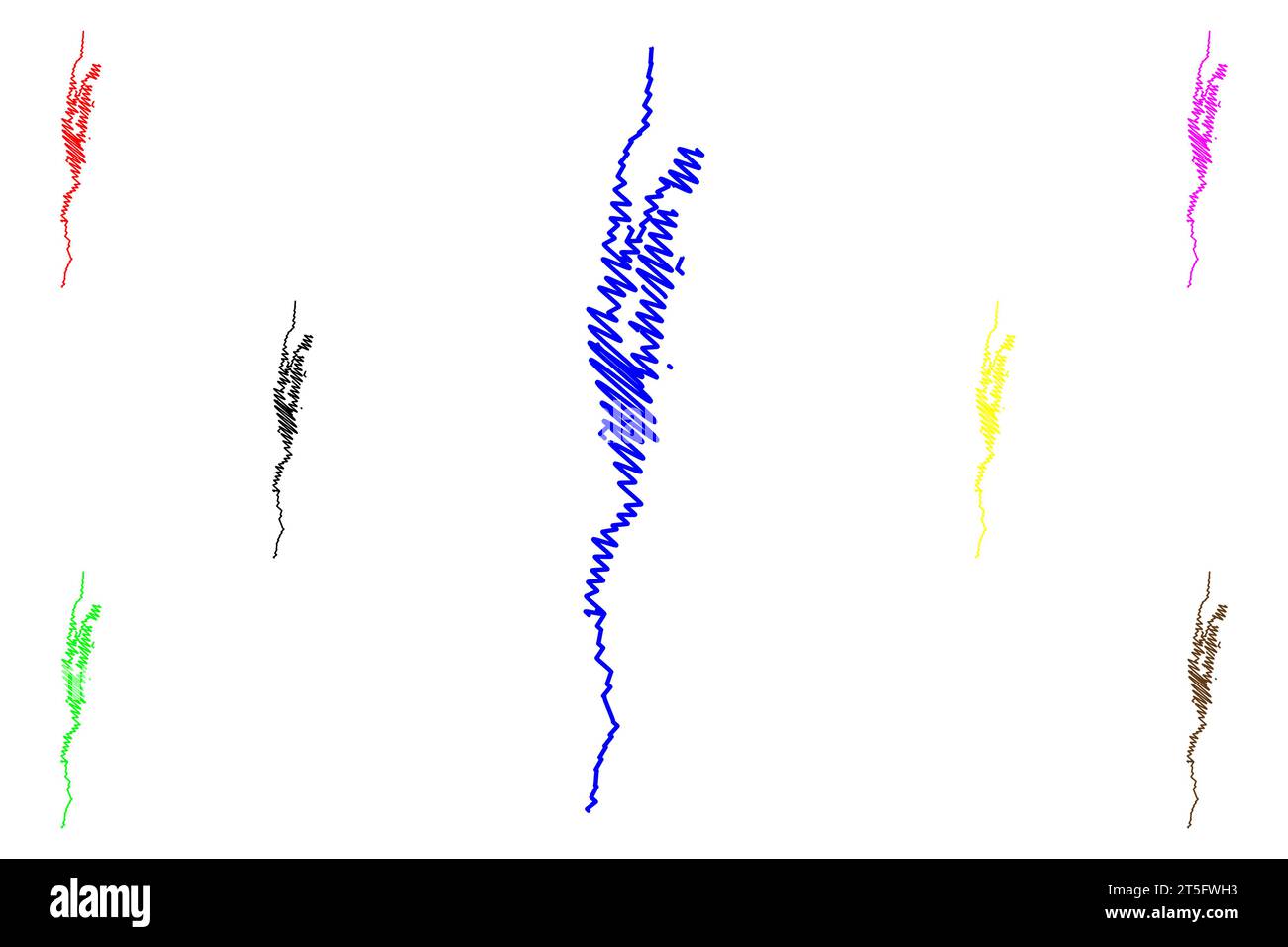 Lake Champlain (Kanada, USA, Nordamerika, USA) Karte Vektordarstellung, Scribble Sketch Lac Champlain Karte Stock Vektor