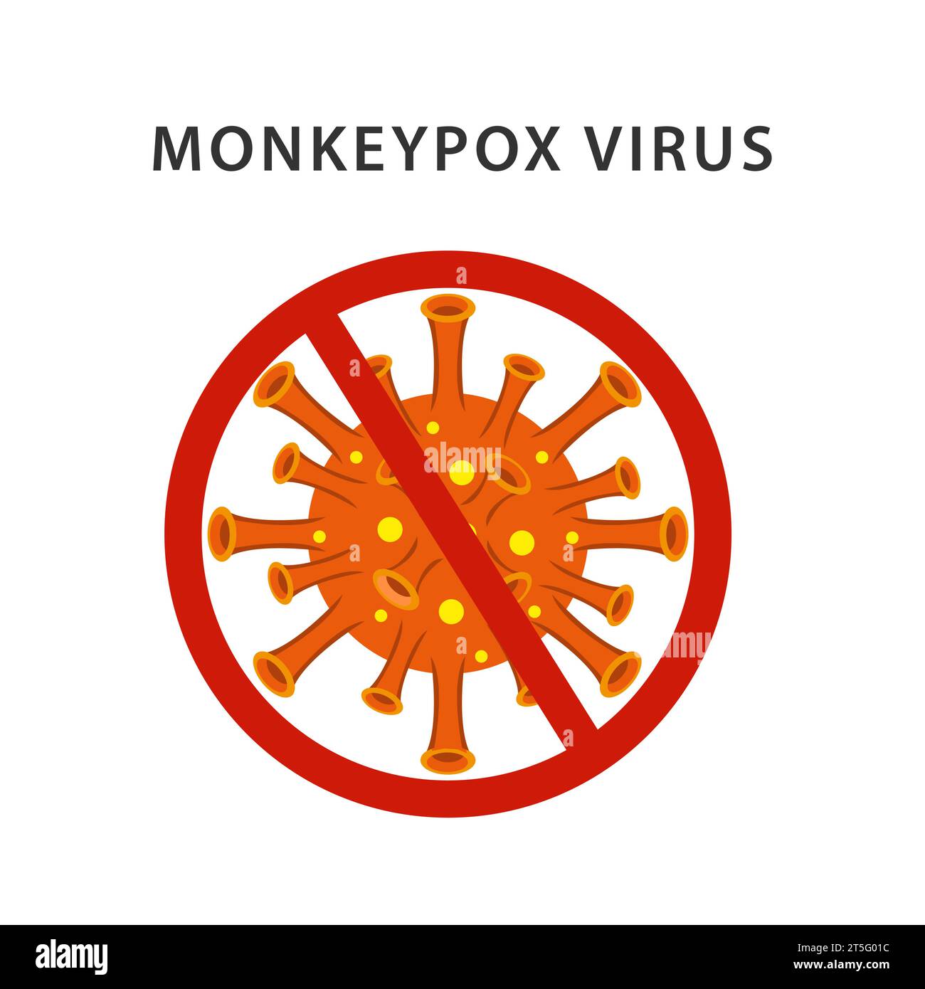 Monkeypox-Virus zoonotische Viruserkrankung, die menschliche, nichtmenschliche Primaten infizieren kann. Affenpocken. Vektorgrafik Stock Vektor