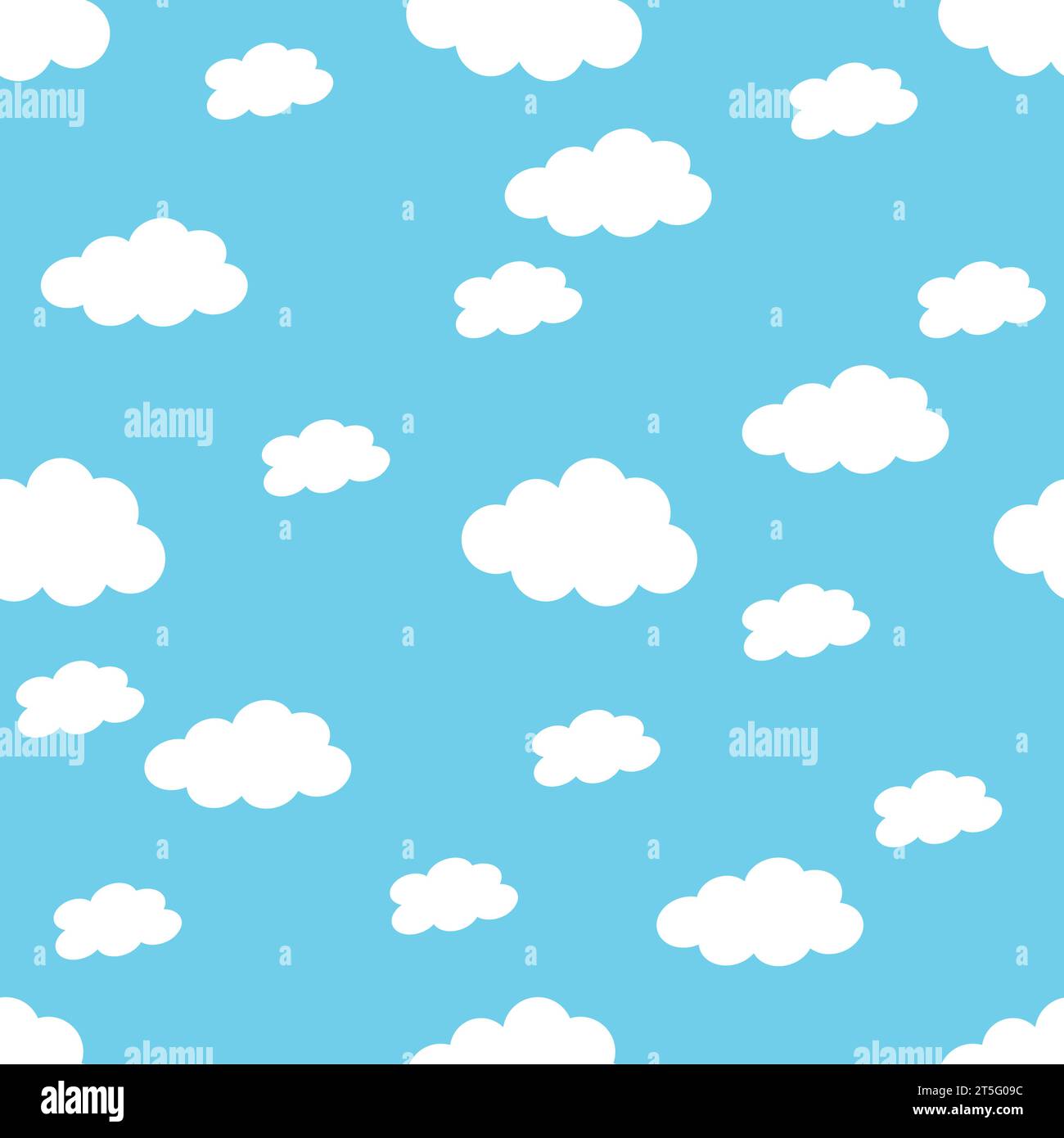 Weiße Wolken am blauen Himmel. Nahtloser Hintergrund. Blau Wolke nahtloses Muster Stock Vektor