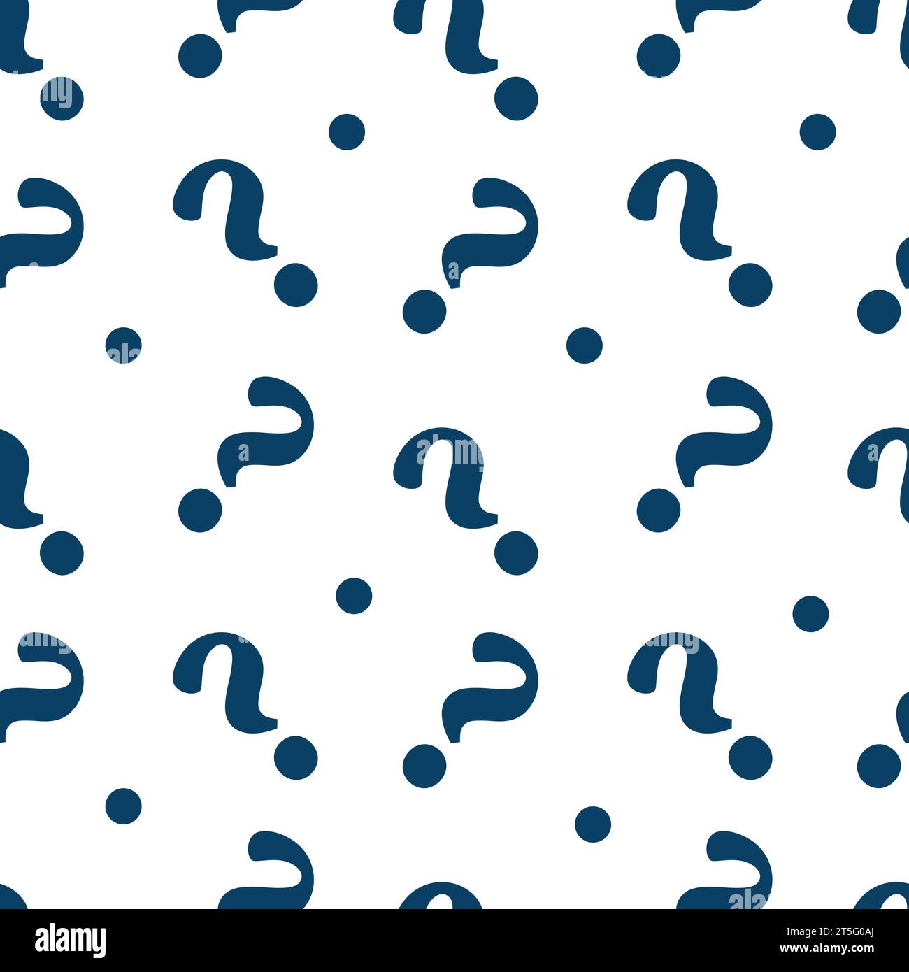 Fragezeichen nahtloses Muster . Vektor nahtloses Muster mit Fragezeichen. Monochromer Hipster-Hintergrund. Handgezeichnete zufällige schwarze Satzzeichen Stock Vektor