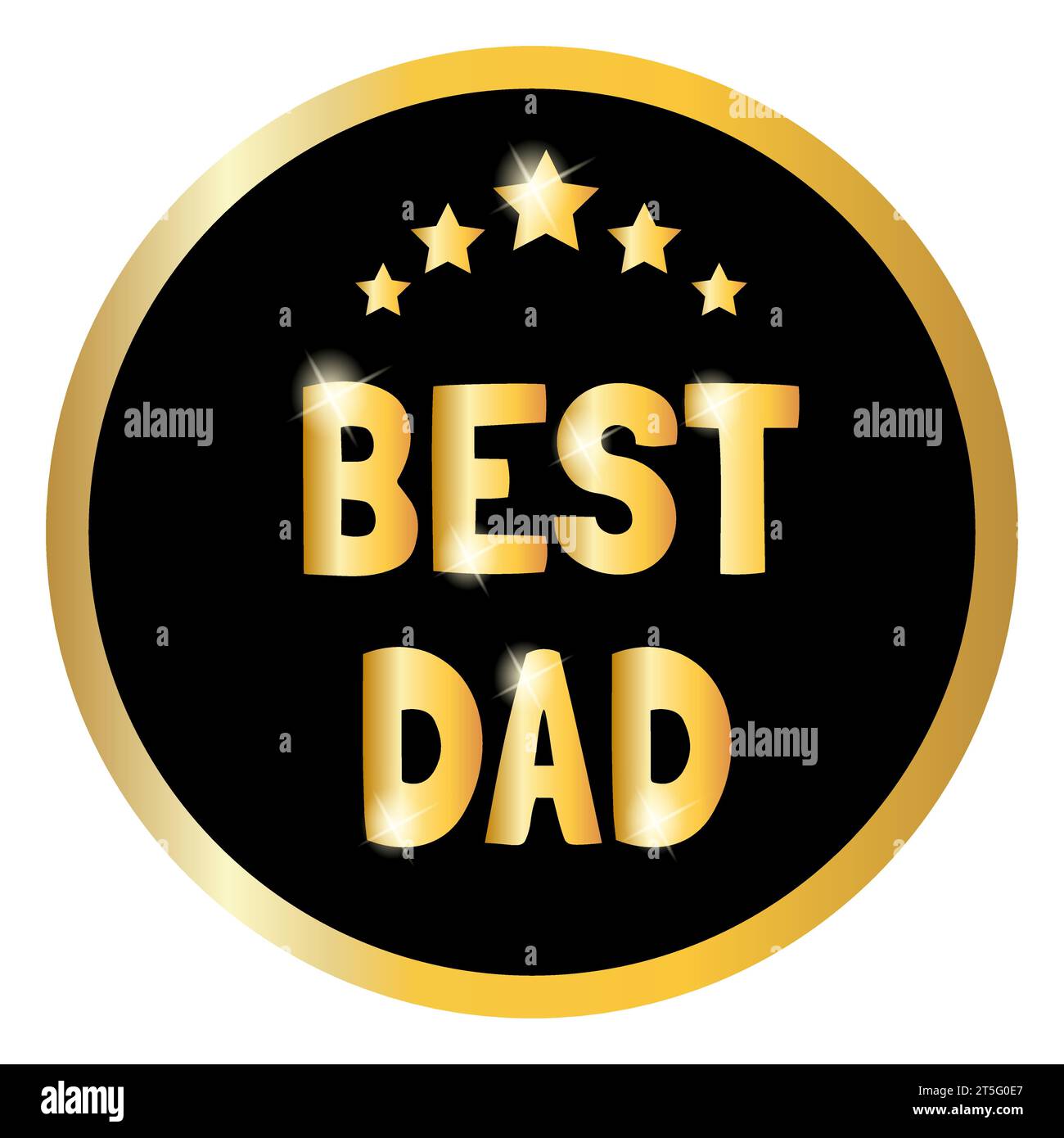 Goldene Abzeichen „Bester Vater“. Vektorabbildung. Stock Vektor