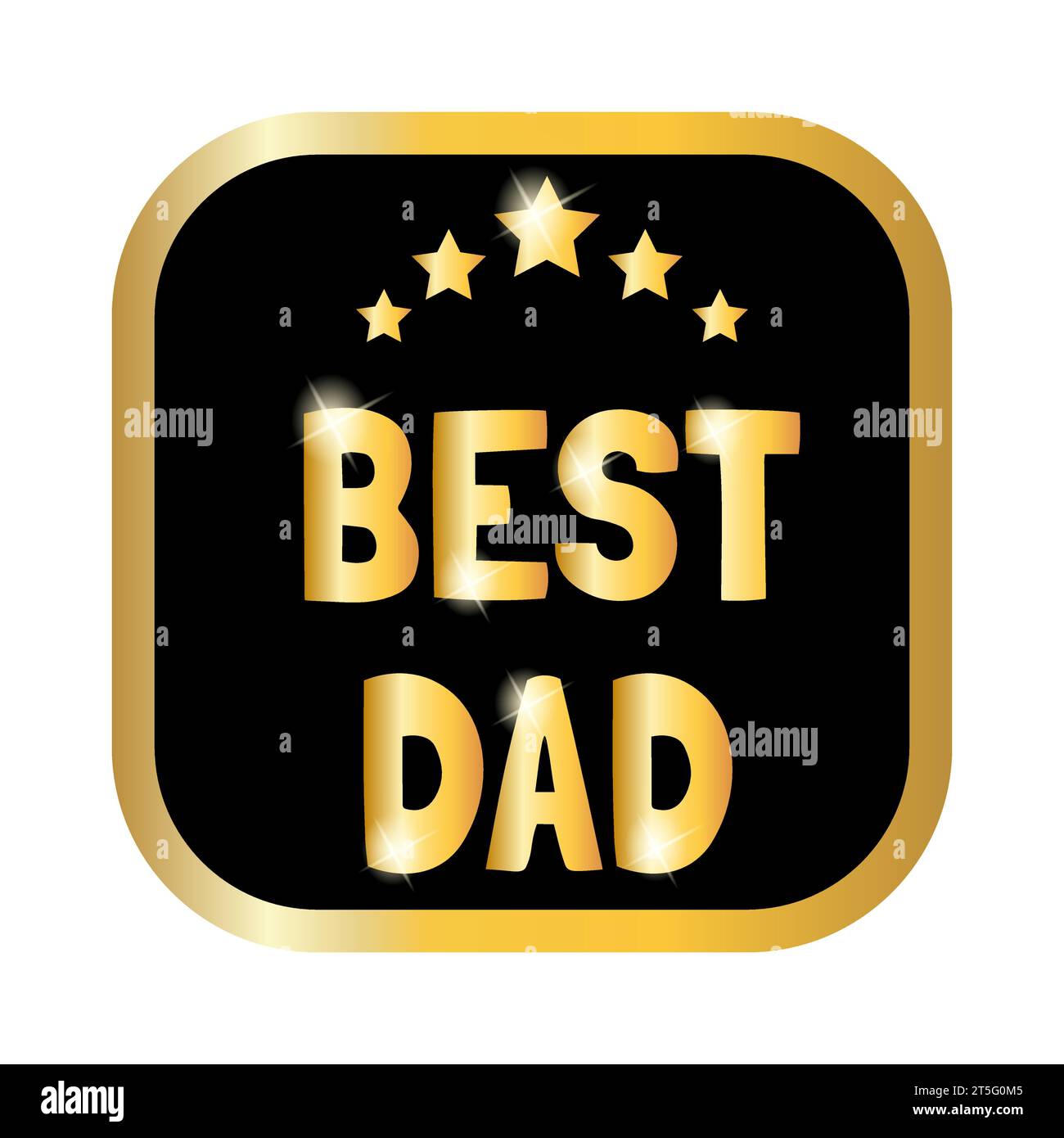 Goldene Abzeichen „Bester Vater“. Vektorabbildung. Stock Vektor