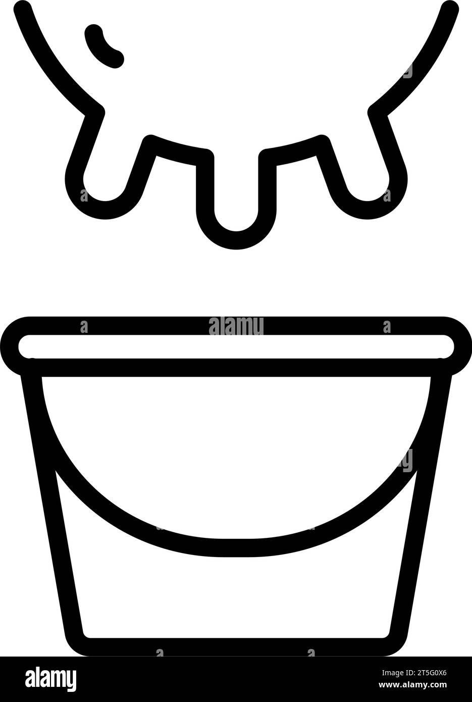 Kuheuter- und Milchkübel-Symbol im umrissenen Stil für Mobilgeräte und Web. Kuheuter- und Eimerliniensymbol, Milchproduktkonzept, Kuhmelkzeichen o Stock Vektor