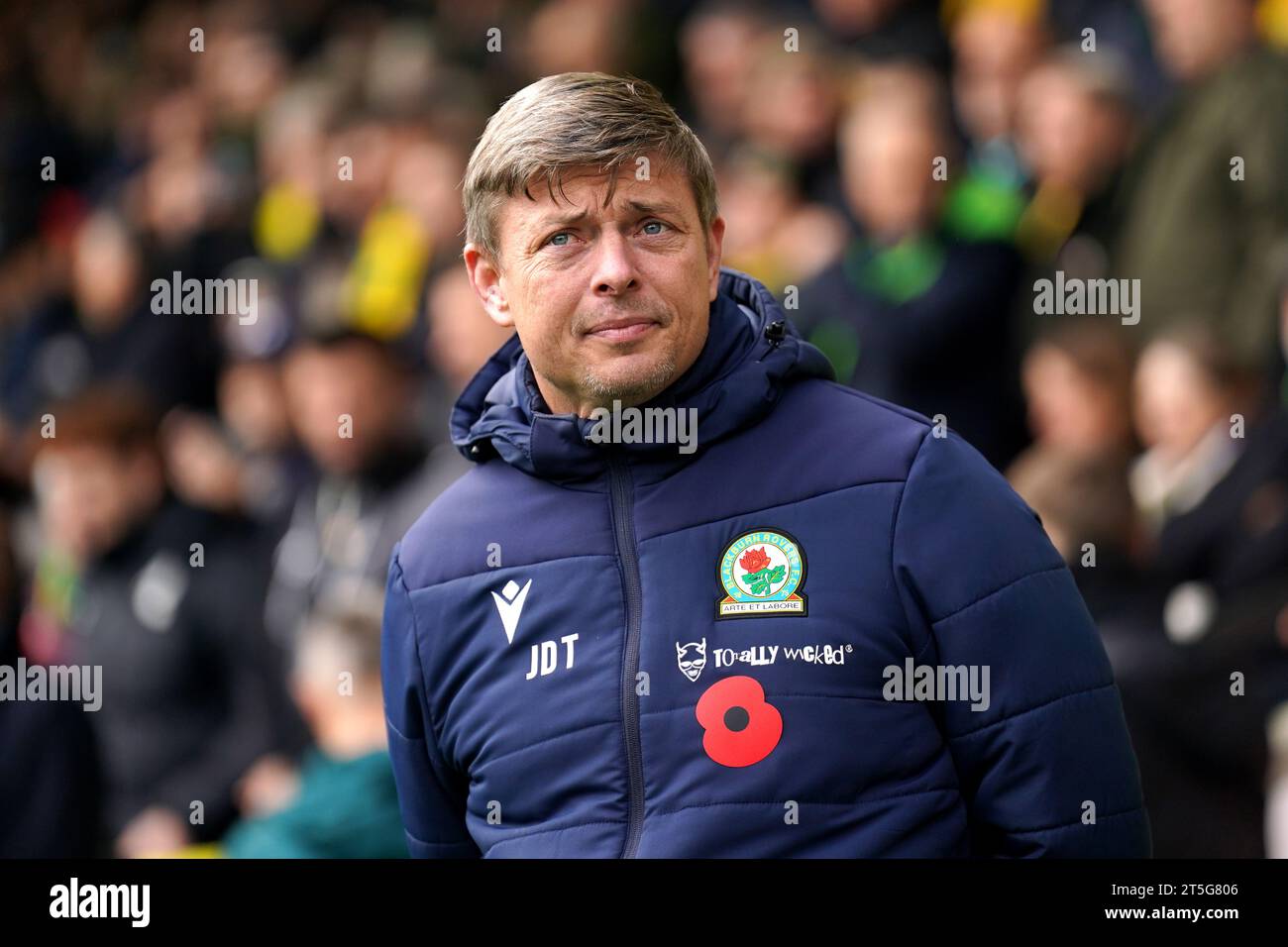 Jon Dahl Tomasson, Manager der Blackburn Rovers, vor dem Sky Bet Championship-Spiel in Carrow Road, Norwich. Bilddatum: Sonntag, 5. November 2023. Stockfoto