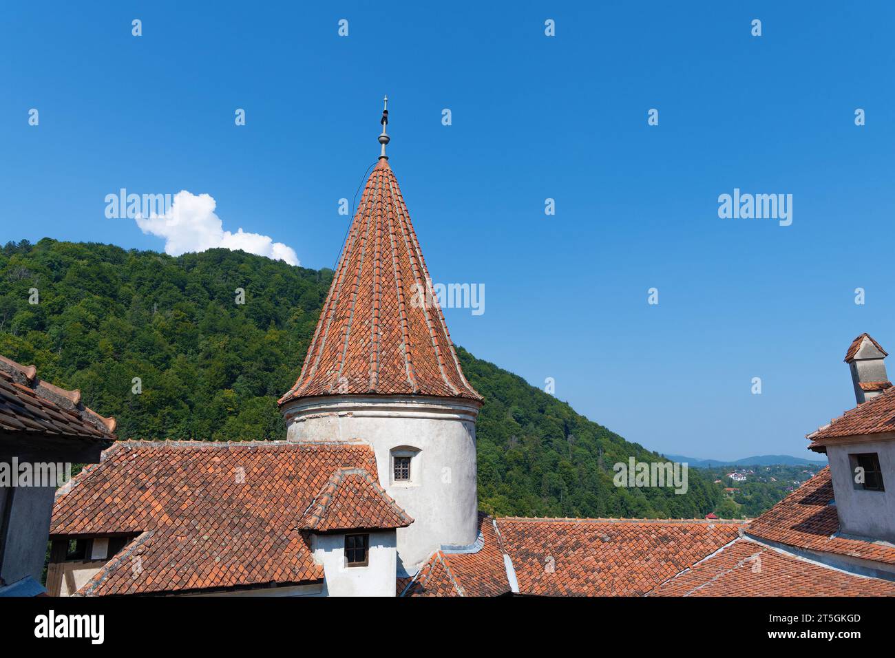 Dach des Schlosses Bran (Rumänien) Stockfoto