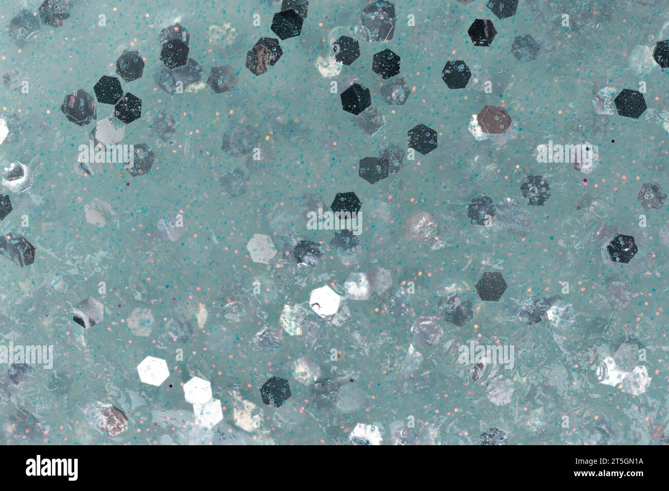 Hellblaue Farbe Schleimstruktur Hintergrund Makro Nahansicht Stockfoto