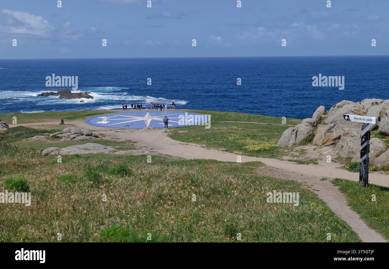 Rosa dos Ventos - Kompass Rose der Winde, A Coruña, Galicien, Nordwesten Spaniens, Europa Stockfoto