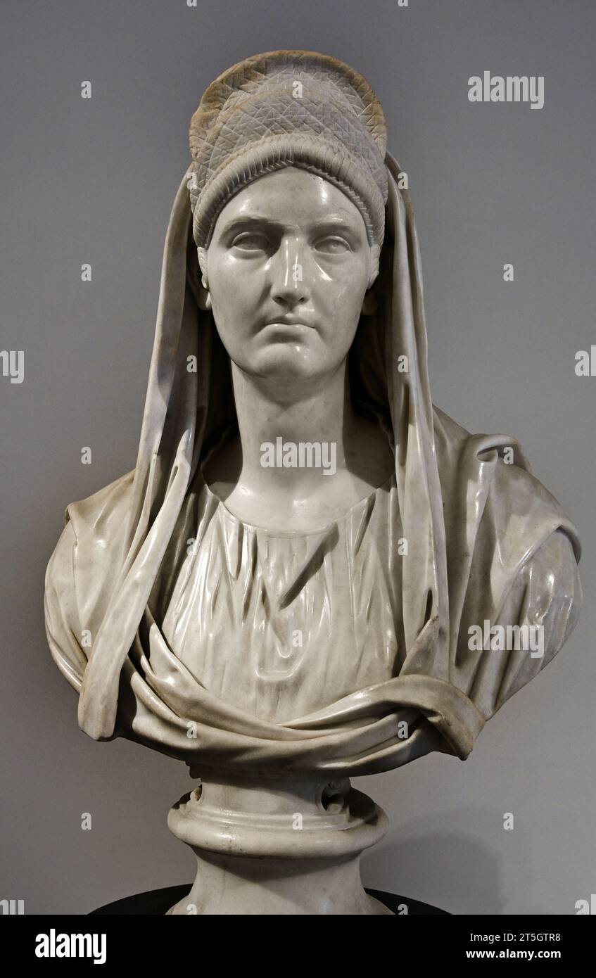 Salonina Matidia 87 - 117 n. Chr. Nichte von Kaiser Trajan Schwiegermutter Sabina Frau von Kaiser Hadrian 2. Jahrhundert n. Chr. aus dem Tempel des Mercury Kaiserpalastes, Baiae, nationales Archäologisches Museum von Neapel Italien. Stockfoto