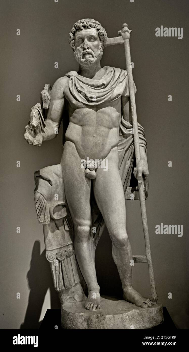 Kaiser Antonius Pius - Titus Fulvius Aelius Hadrianus Antoninus Augustus Pius 86 n. Chr. – 161 n. Chr. Römische Kunst Farnese Sammlung - nationales Archäologisches Museum von Neapel Italien. 2. Jahrhundert n. Chr. vom Tempel des Mercury Imperial Palace, Baiae, Stockfoto