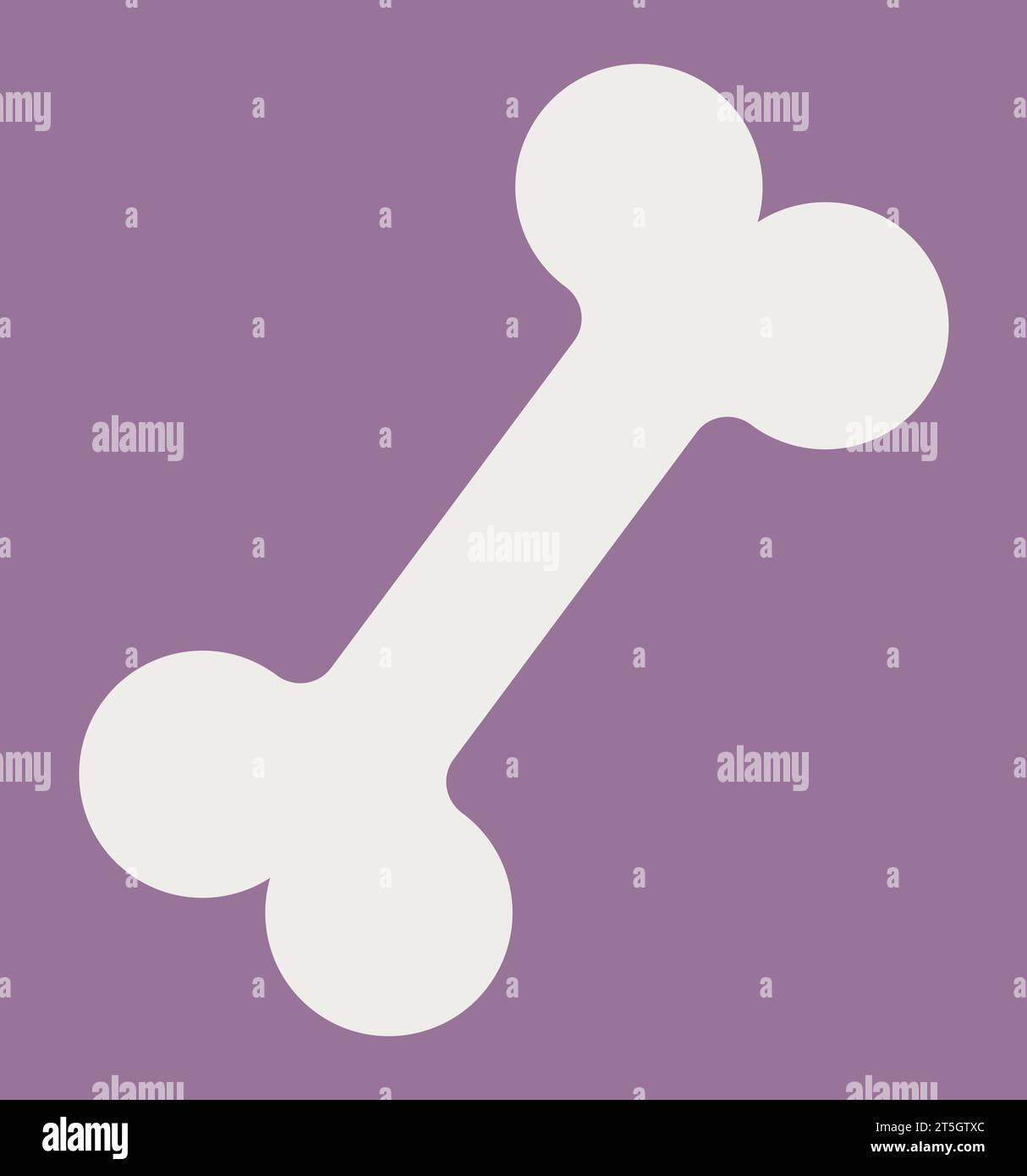 Ein Knochen, Hundefutter, Katzenfutter, weißes Knochen, Tierarzt-Logo und -Schild, Tierfutter, Knochen-Illustration, geeignet für Druckmaterial und soziale Medien Stockfoto