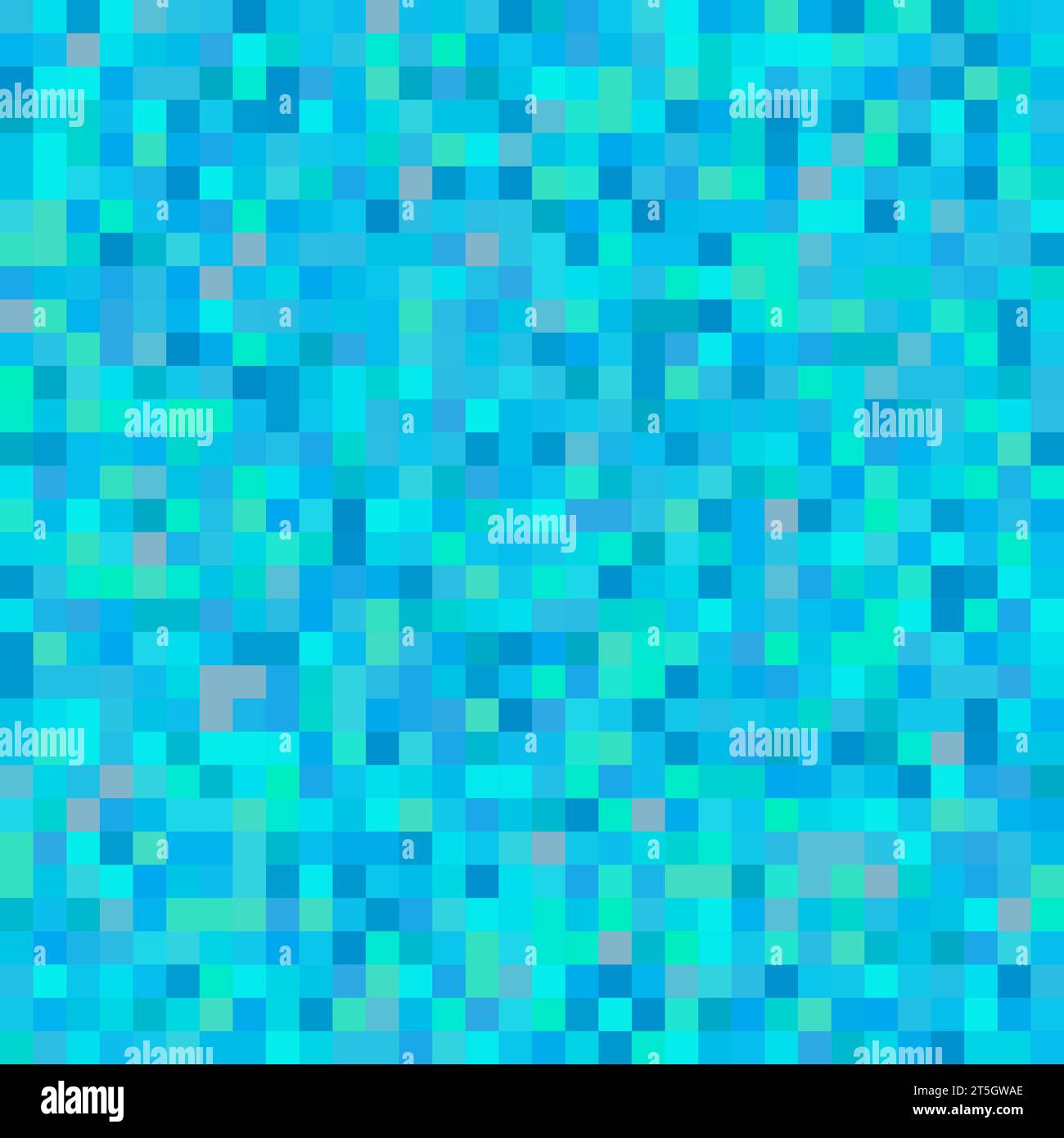 Quadratische abstrakte blaue Pixel-Wasserstruktur mit Dithering. 16-Bit-Vektor-Illustration von Meer, Schwimmbad oder Ozean Stock Vektor