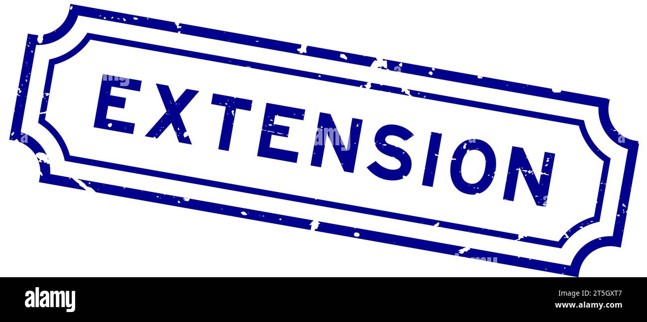 Grunge blaues Verlängerungswort Gummisiegelstempel auf weißem Hintergrund Stock Vektor