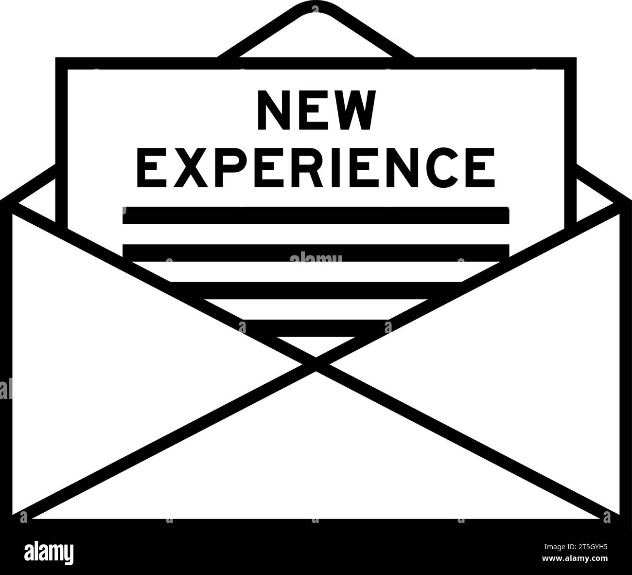 Umschlag und Briefschild mit Wort New Experience als Schlagzeile Stock Vektor