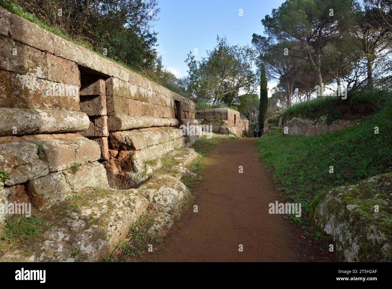 Necropoli della Banditaccia, etruskische Nekropole, Cerveteri, Latium, Italien Stockfoto