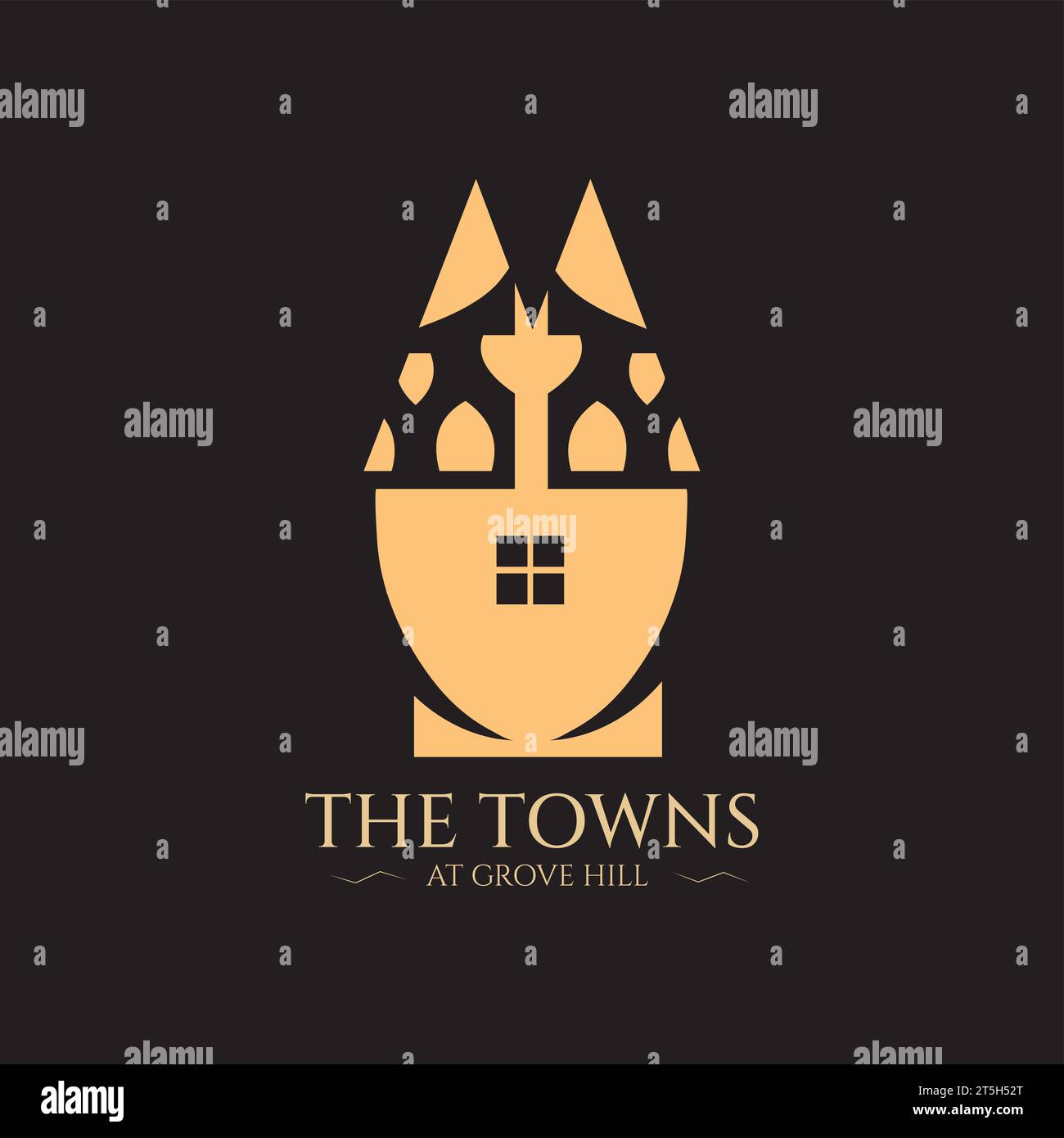 Kreatives Logo-Design für ein Unternehmen, das sich beim Verkauf von Häusern in der Region Hilly hervorragend bewährt hat, Real Estate Logo Design Stock Vektor
