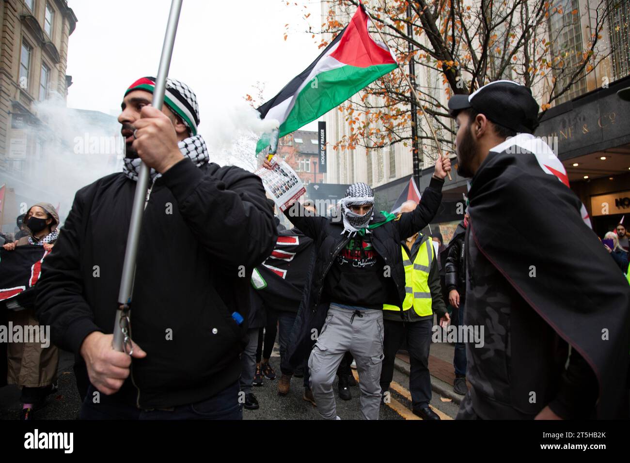 Manchester, Großbritannien. November 2023. Free Palestine and End to Gaza Conflict Protest, Manchester 4. November 2023 Credit: Rachel Parsley/Alamy Live News Stockfoto