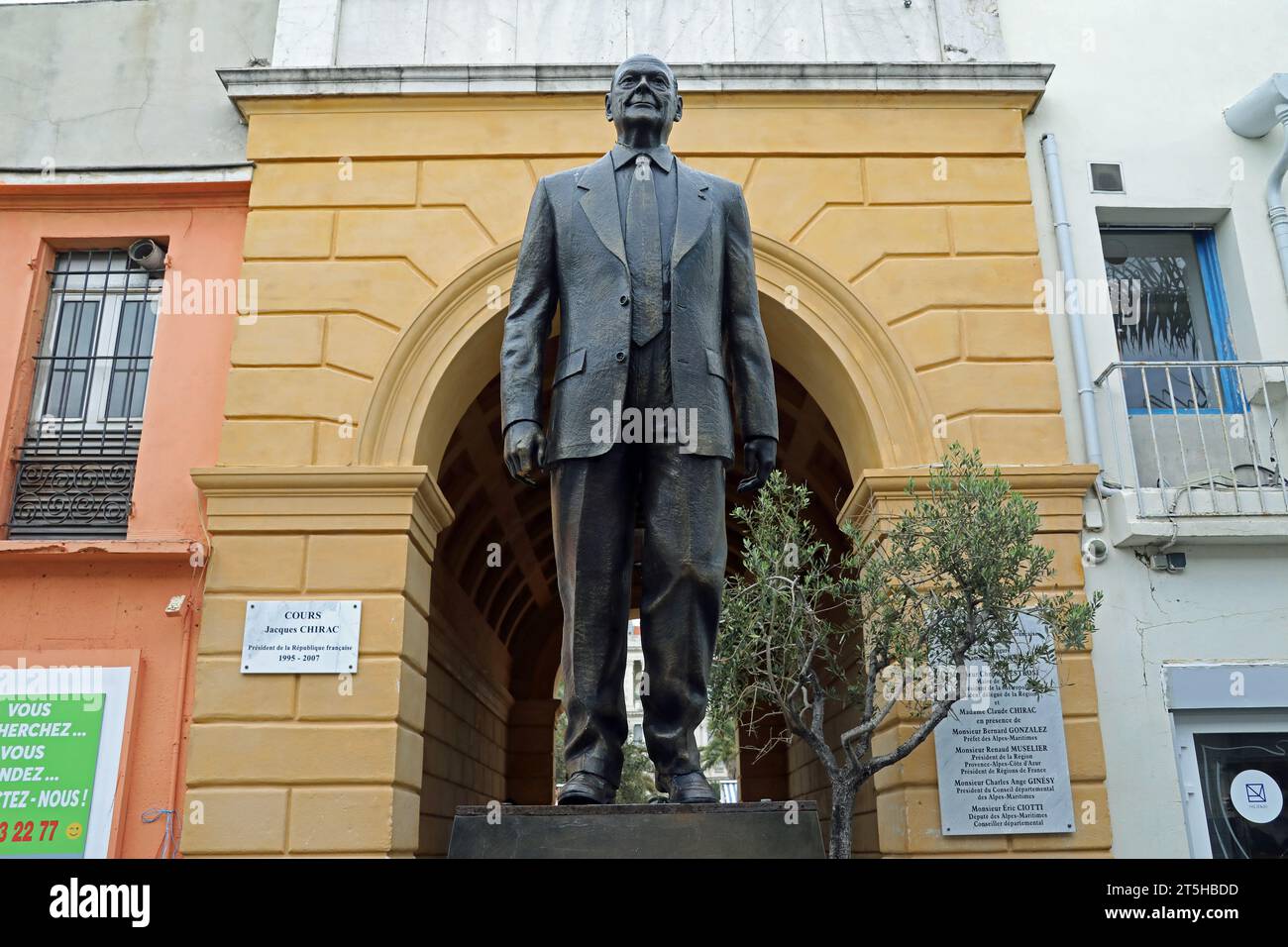 Statue von Jacques Chirac in Nizza im Süden Frankreichs Stockfoto