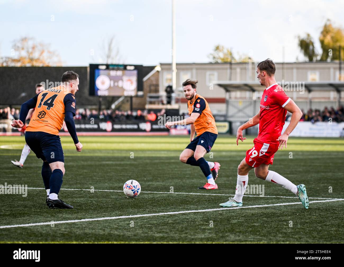 Slough, Großbritannien, 5. November 2023. Jamie Andrews während des Fußballspiels der ersten Runde des FA Cup zwischen Slough Town FC und Grimsby Town FC im Arbour Park, Slough UK.Credit: Jon Corken Stockfoto