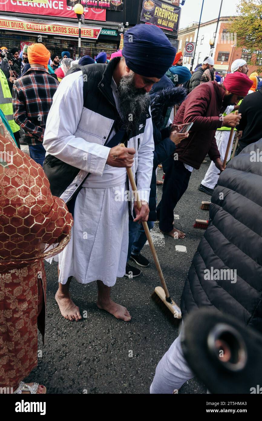 London, Großbritannien. Am 5. November 2023 wird Nagar Kirtan in