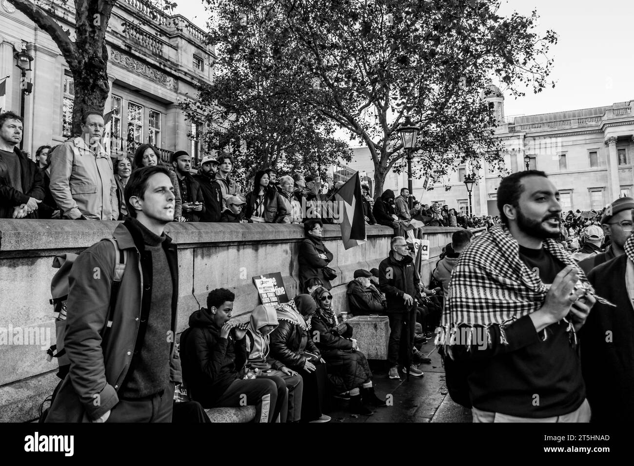 London Palästinensische Demonstration Trafalgar Square Stockfoto