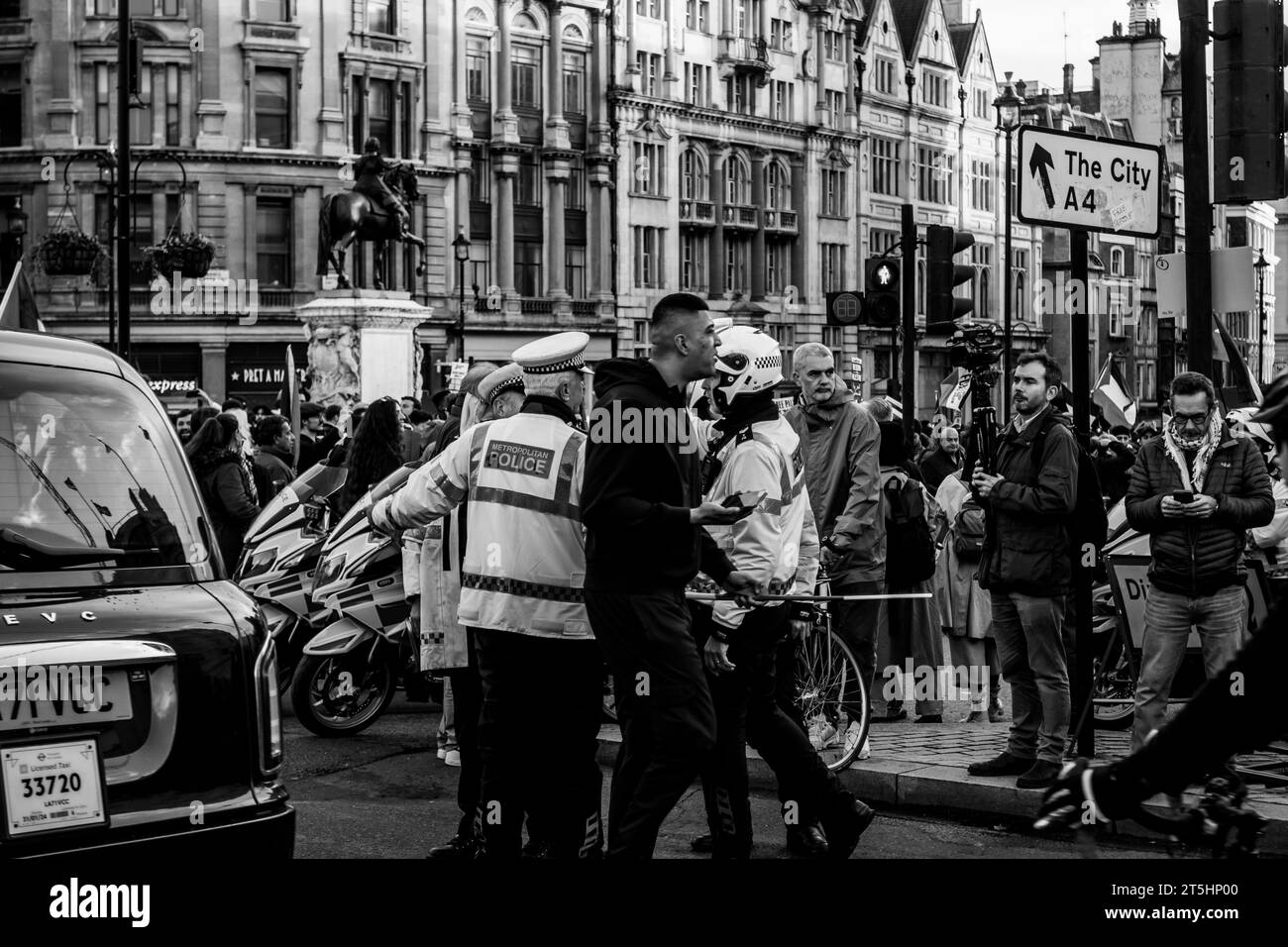 London Palästinensische Demonstration Trafalgar Square Stockfoto