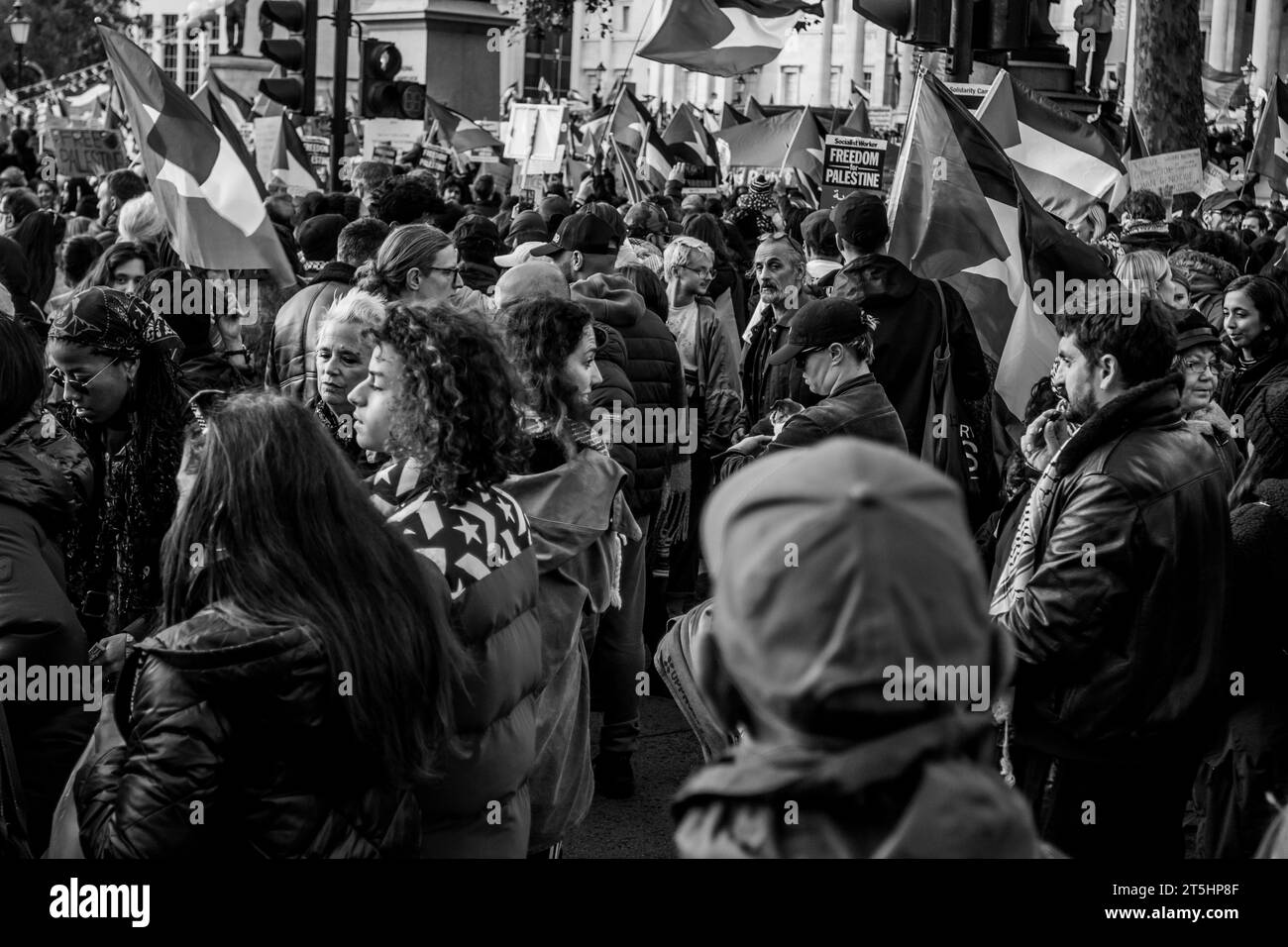 London Palästinensische Demonstration Trafalgar Square Stockfoto