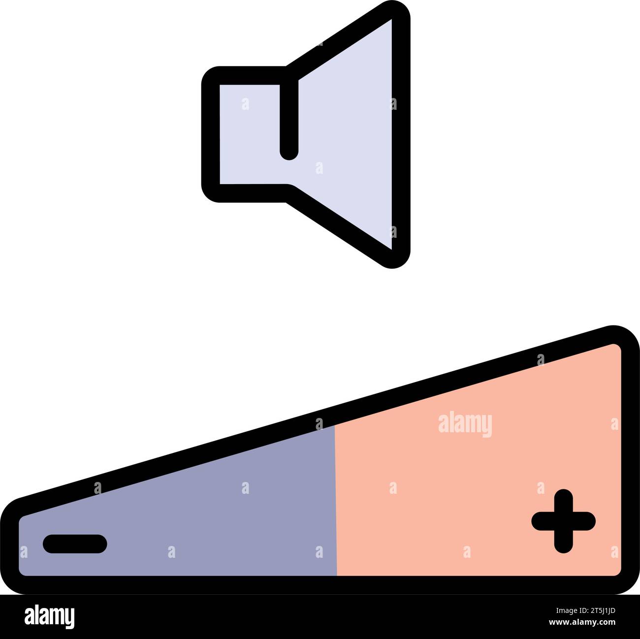 Symbol Für Die Bedienfeldfarbe. Einstelltaste mit Piktogramm „Hand Flat“. Systemsteuerung und Zeiger einfaches Symbol. Symbol Multimedia-Einstellung. Isoliertes Vec Stock Vektor
