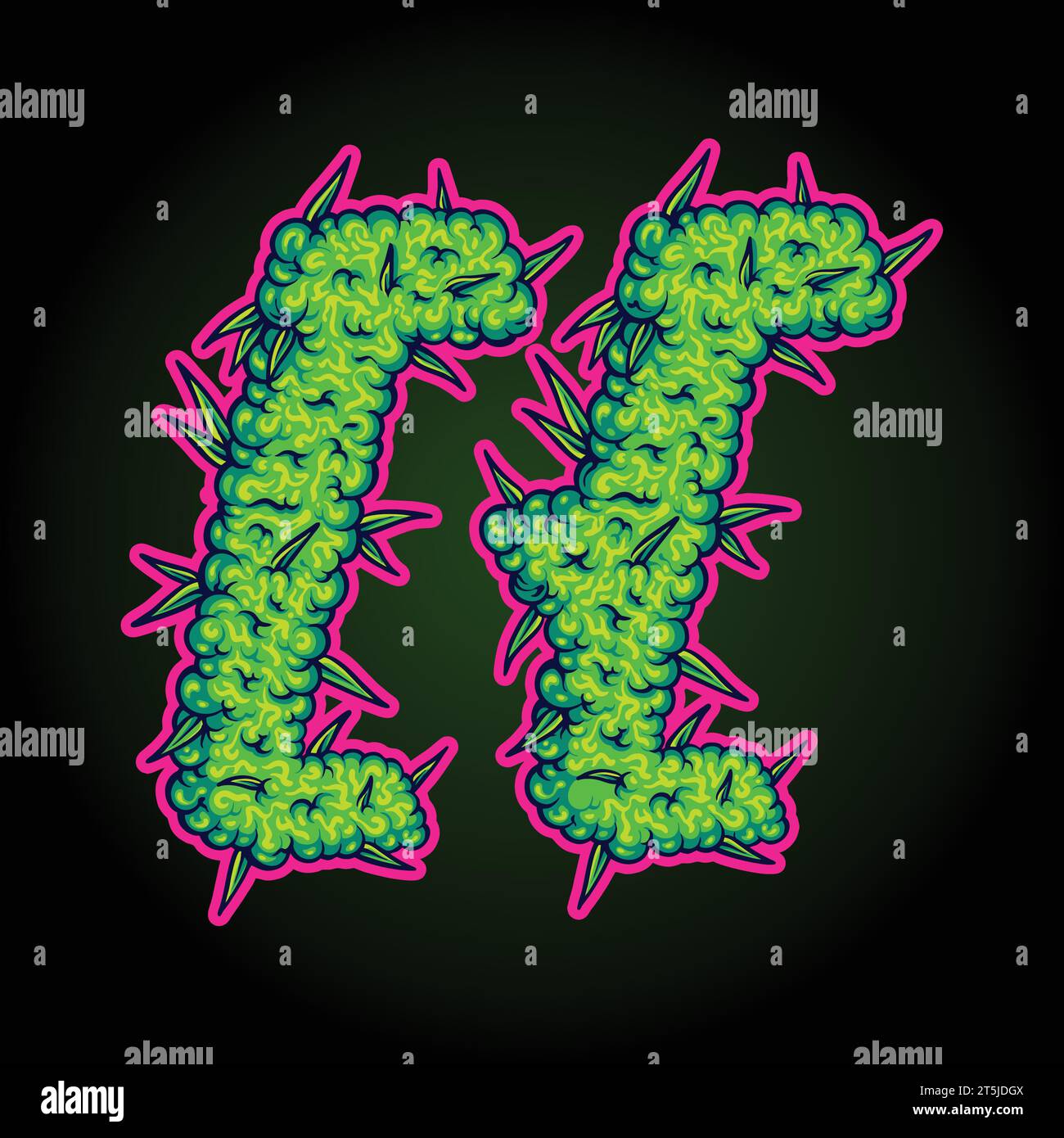 Marihuana Magie rauchig Klammern Symbol Vektor Illustrationen für Ihre Arbeit Logo, Merchandise T-Shirt, Aufkleber und Label Designs, Poster, Grußkarte Stock Vektor