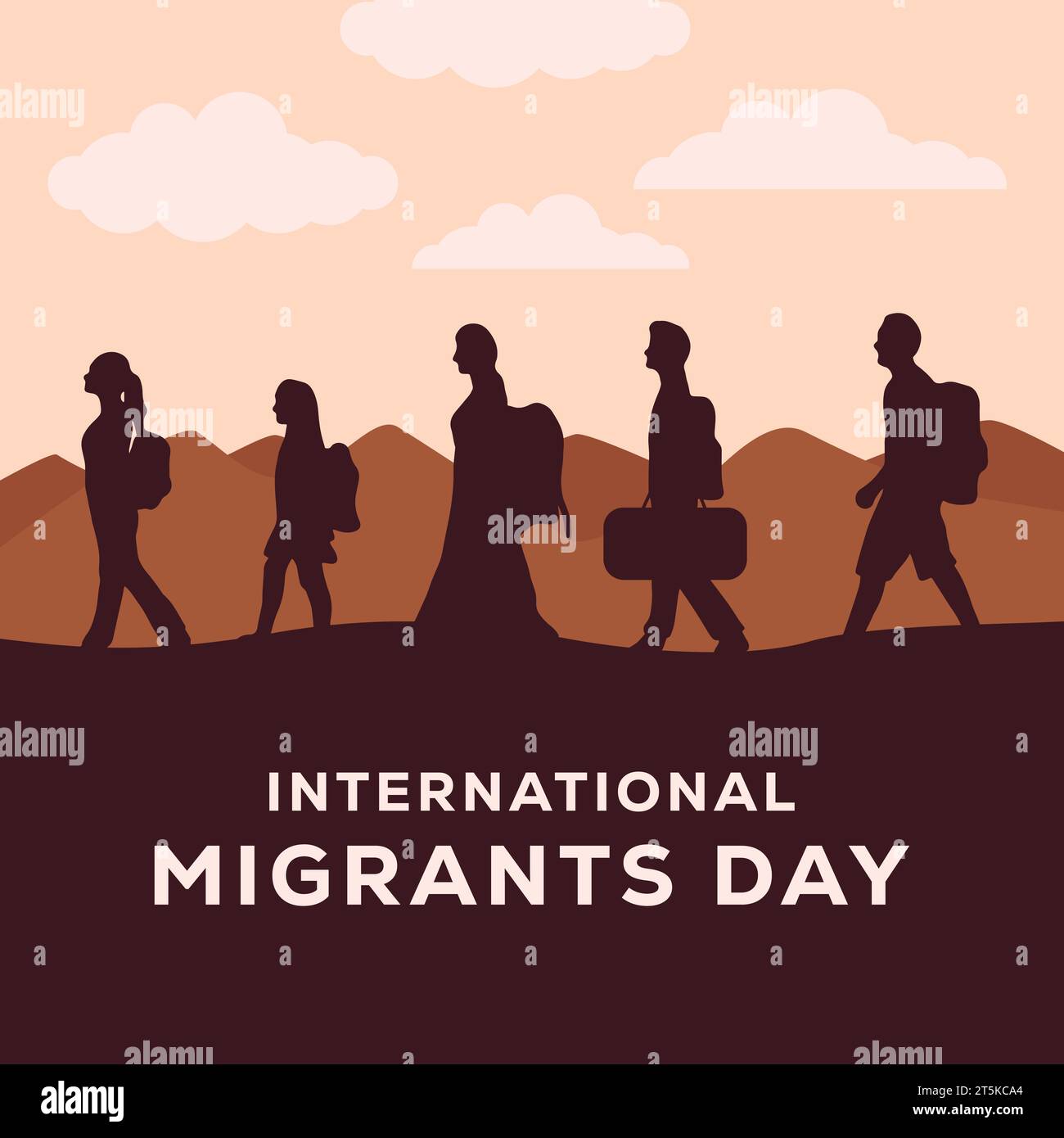 Illustration zum Tag der internationalen Migranten in flachem Design Stock Vektor