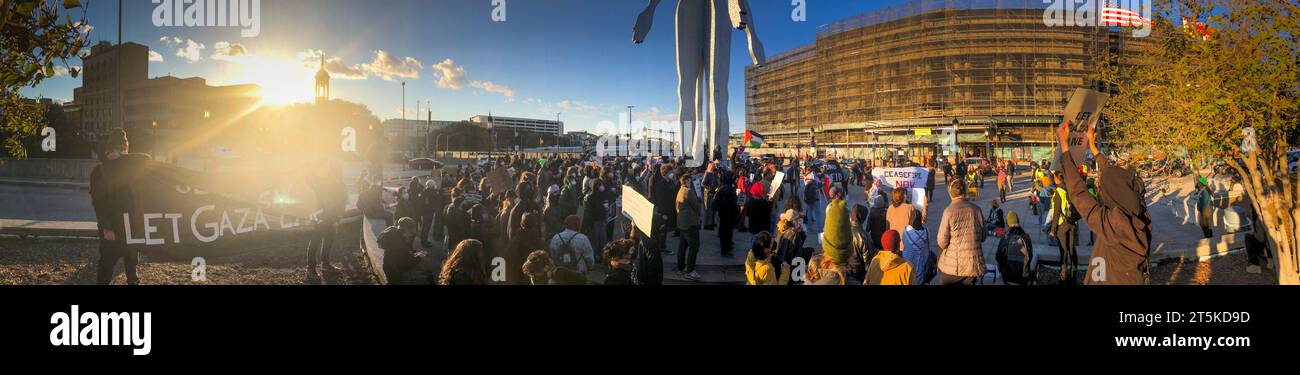 Kinder Zu Bombardieren Ist Keine Selbstverteidigung. Pro-palästinensische Demonstration im Weißen Haus in Washington D.C. für Waffenstillstand zwischen Israel und Gaza. Stockfoto