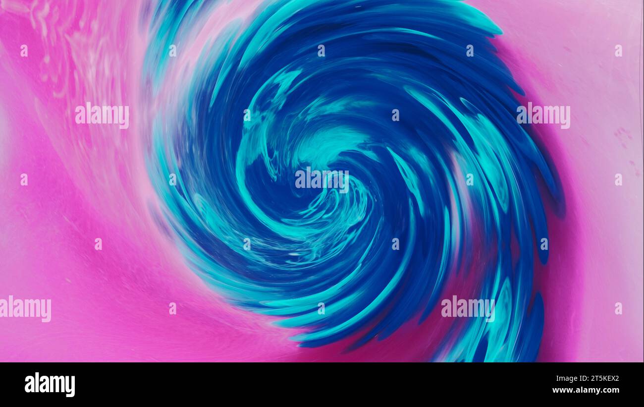 Rauchwirbel Hintergrund rosa blaue Dampfspirale Stockfoto