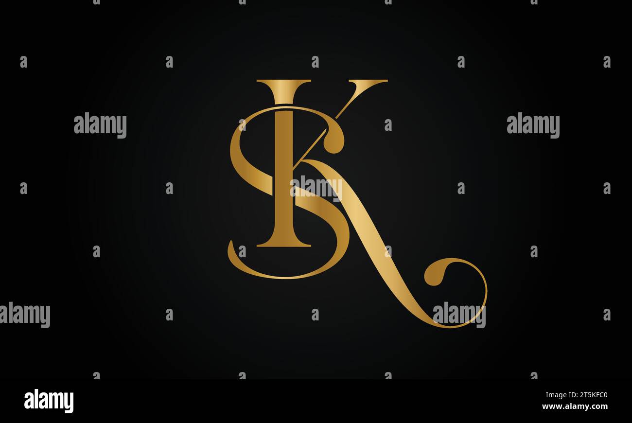 Luxuriöses Initial SK- oder KS-Monogramm-Logo-Design Stock Vektor